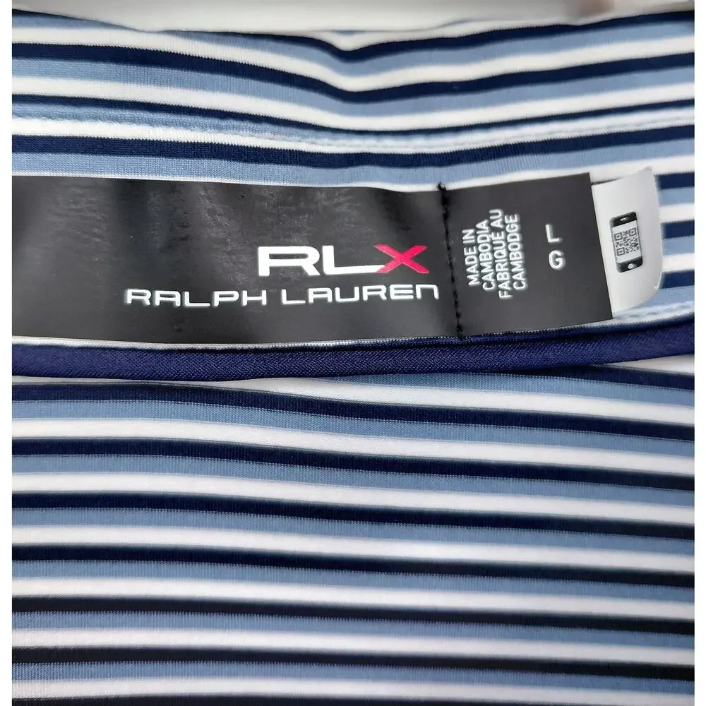 RLX Ralph Lauren Chicago Golf Club Striped Performance Polo Shirt Men’s Large